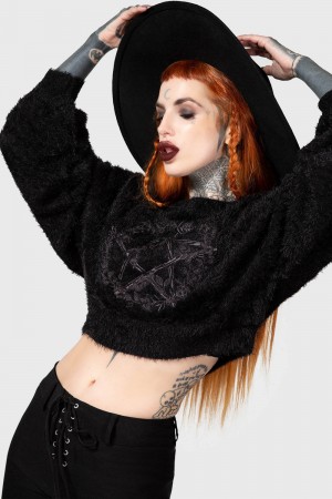 Killstar Zimní Spirit Knit Svetrové Černé | VMXKTY-598