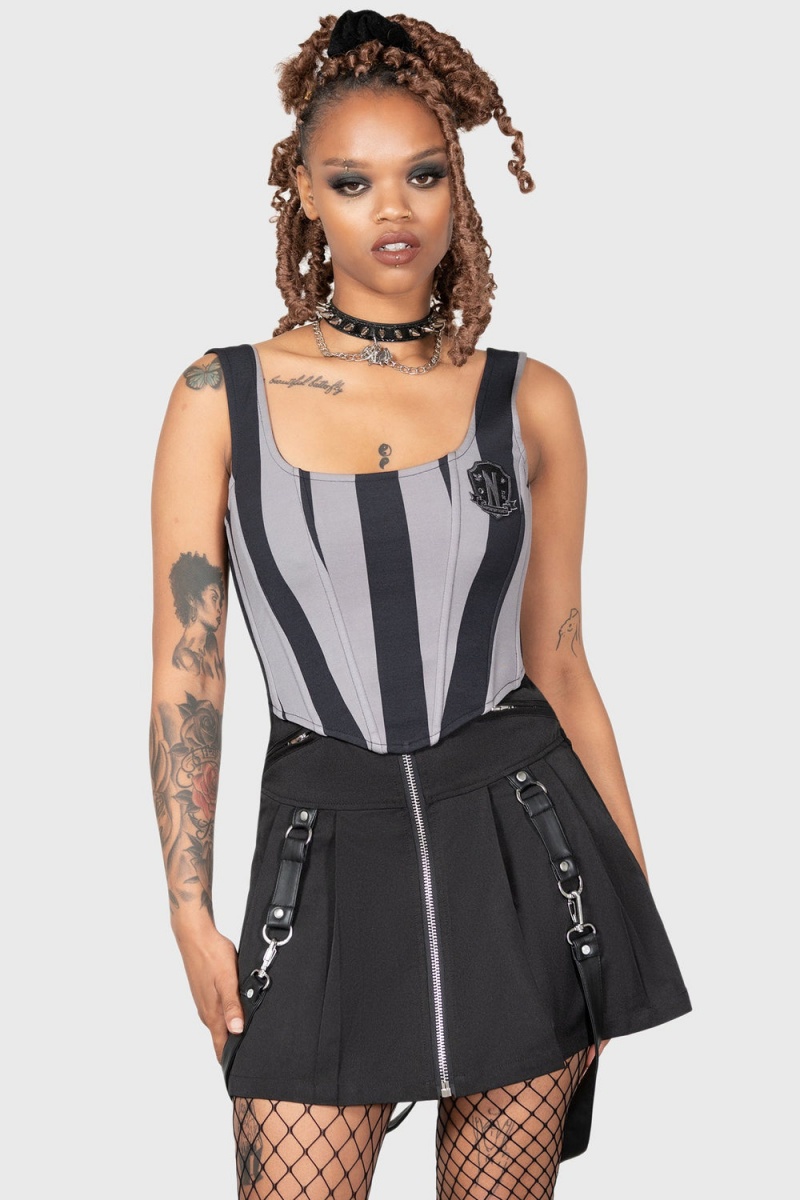 Killstar Abhor Corset Top Šedé | INYOPZ-180
