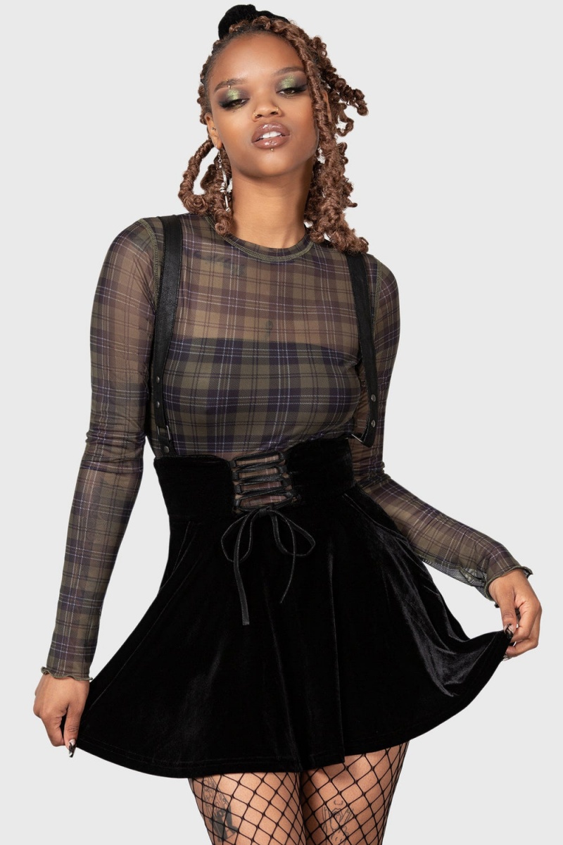 Killstar Aboloft Suspender Skirt Černé | AFNQKG-729
