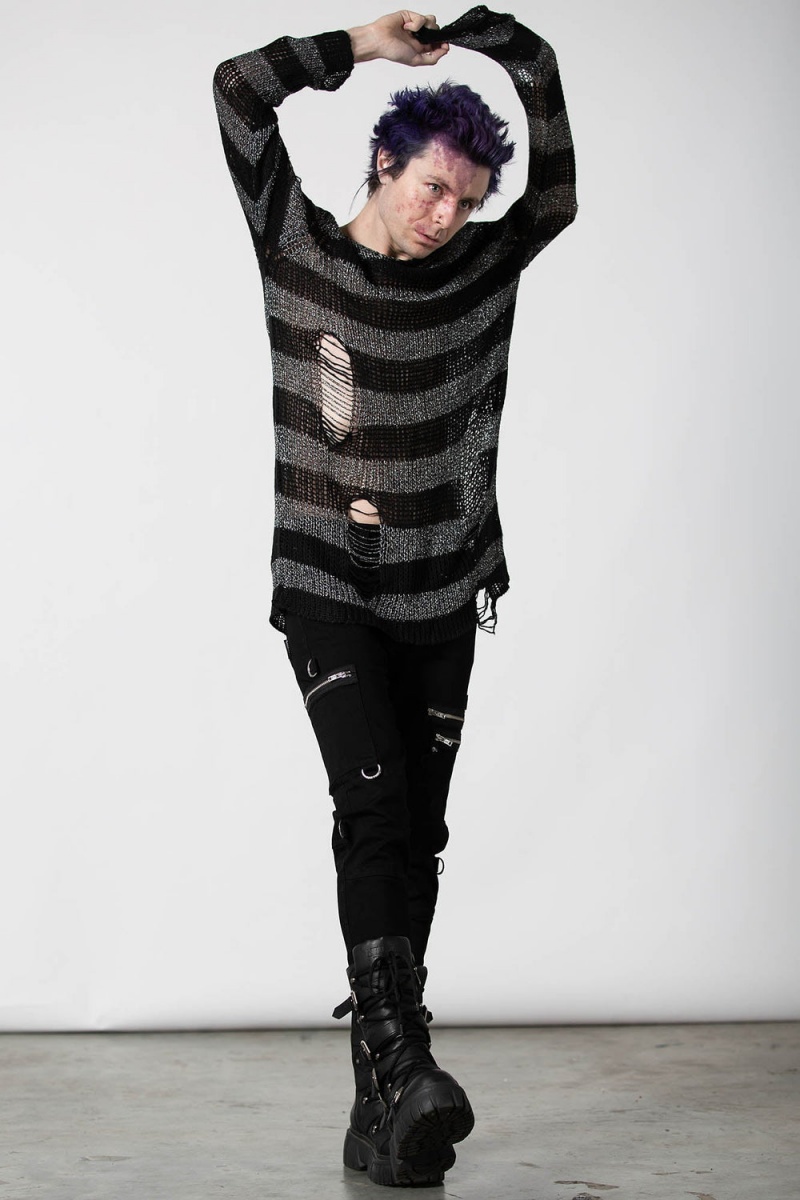 Killstar Abyss Knit Svetrové Šedé | BVFNIQ-749