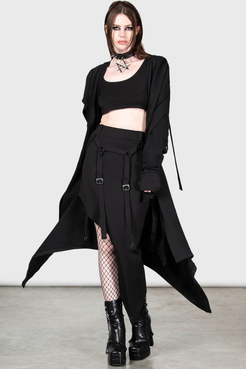 Killstar Acacia's Poison Midi Skirt Černé | ACBPHL-784