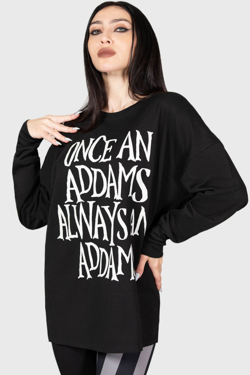 Killstar Addams Sweatshirt Černé | UZNLCM-593