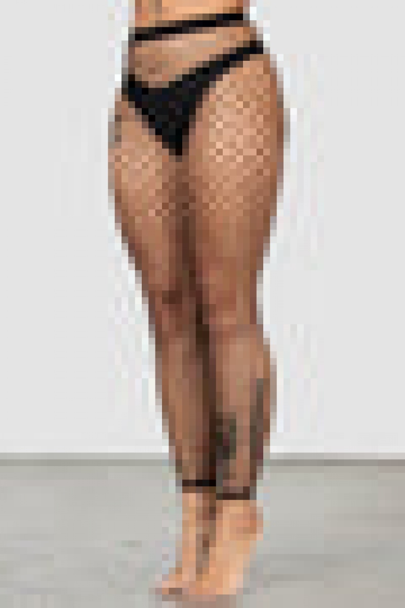 Killstar All Caught Up Fishnet Leggings [B] Černé | QNKPZV-598