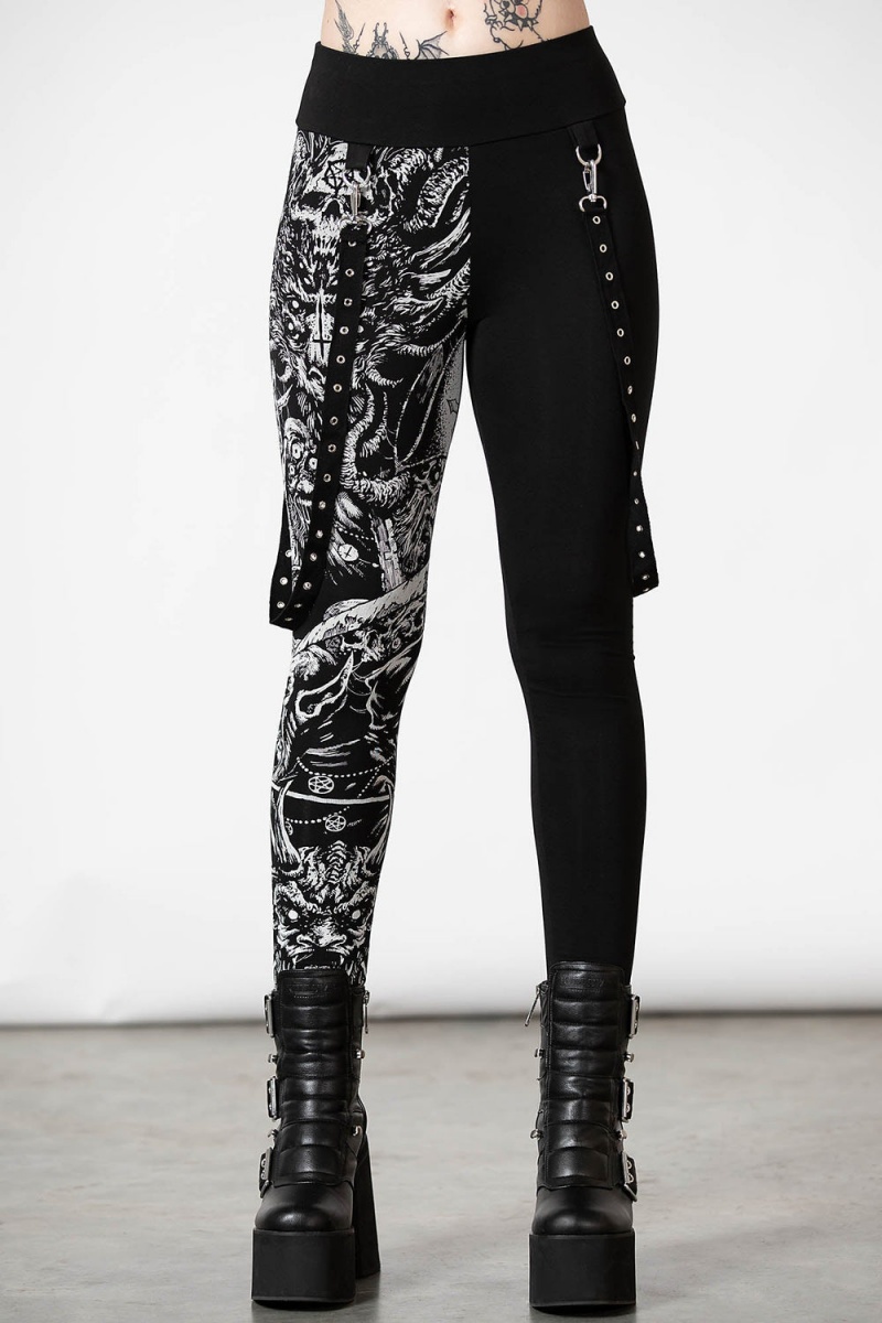 Killstar Amnesia Leggings Černé | YOQWEA-364