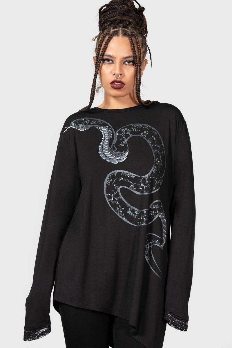 Killstar Aniliidae Top Černé | PEQBUK-520