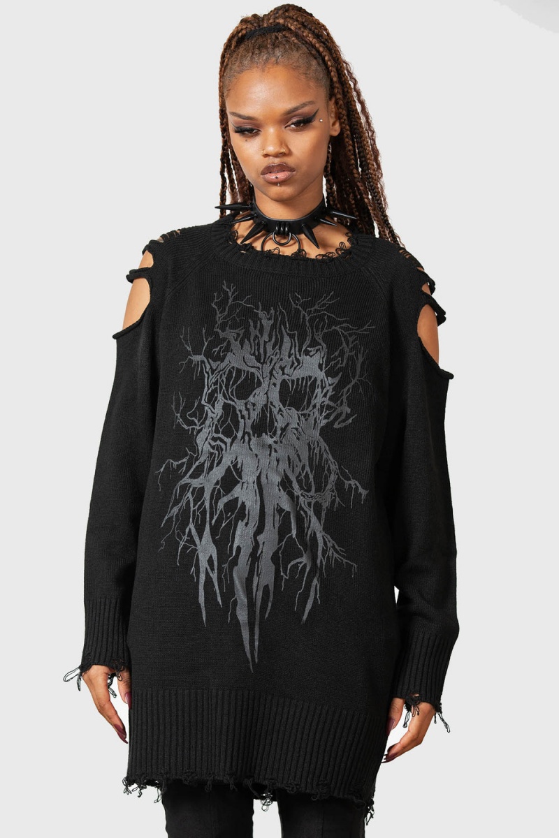 Killstar Apparitions Knit Svetrové Černé | KUNEDX-841