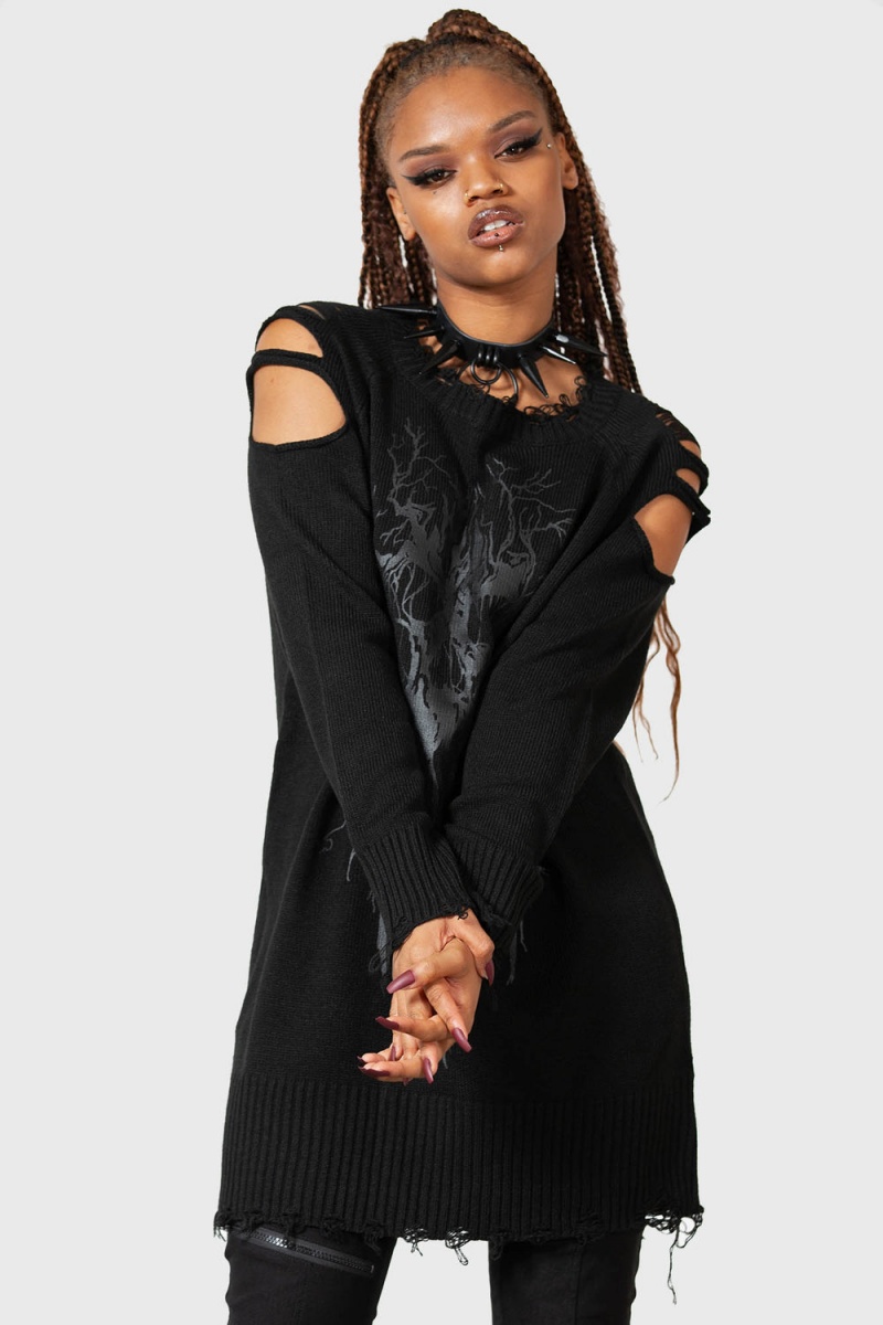 Killstar Apparitions Knit Svetrové Černé | KUNEDX-841