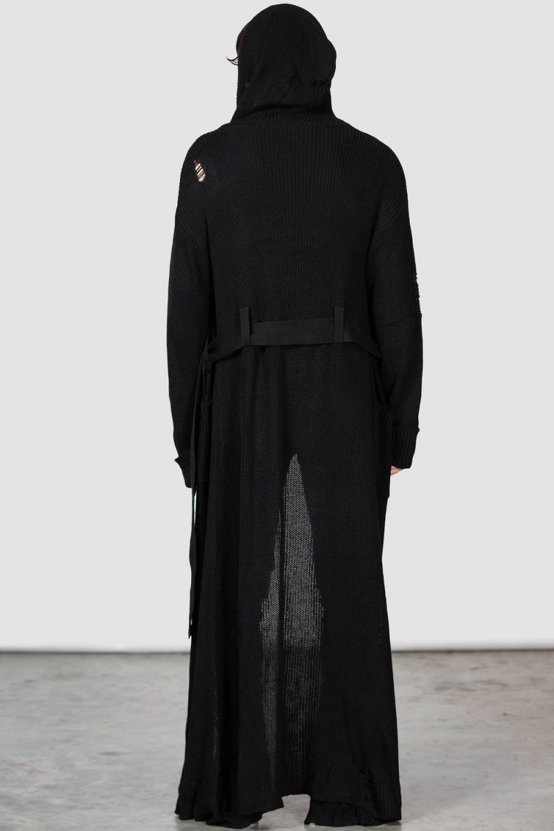 Killstar Apparitions Long Cardigan Černé | RDJFYT-986