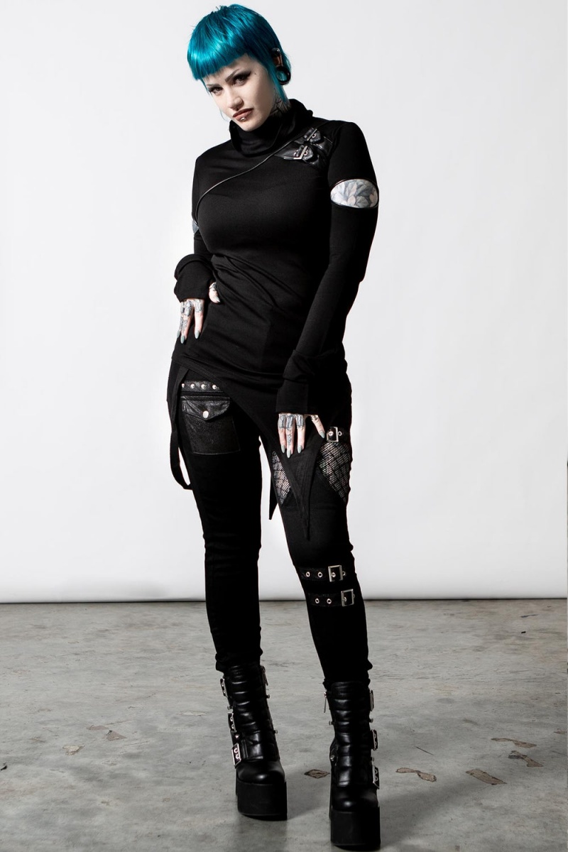 Killstar Arch Angelz Masked Top Černé | TRMOJN-654