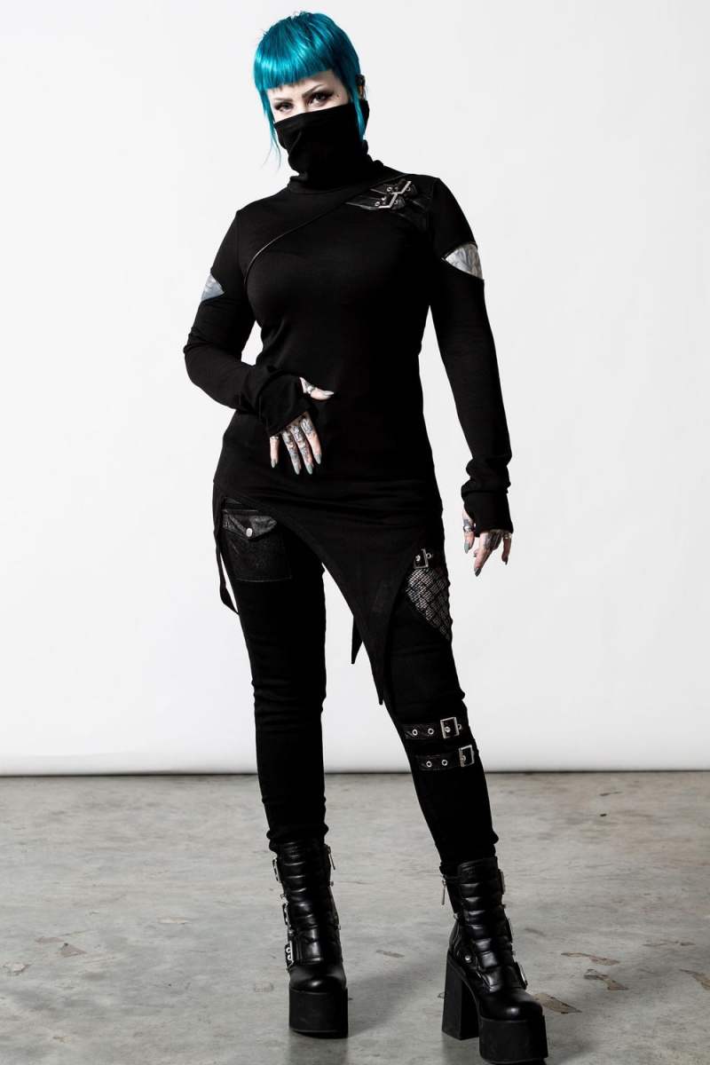 Killstar Arch Angelz Masked Top Černé | TRMOJN-654