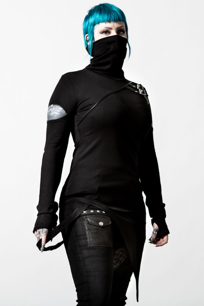 Killstar Arch Angelz Masked Top Černé | TRMOJN-654