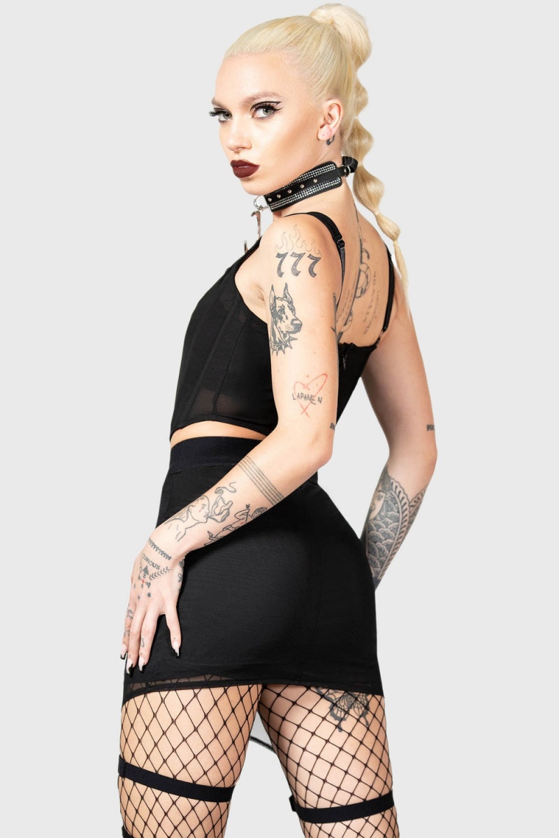 Killstar Asterim Mesh Top Černé | ITBGFD-651