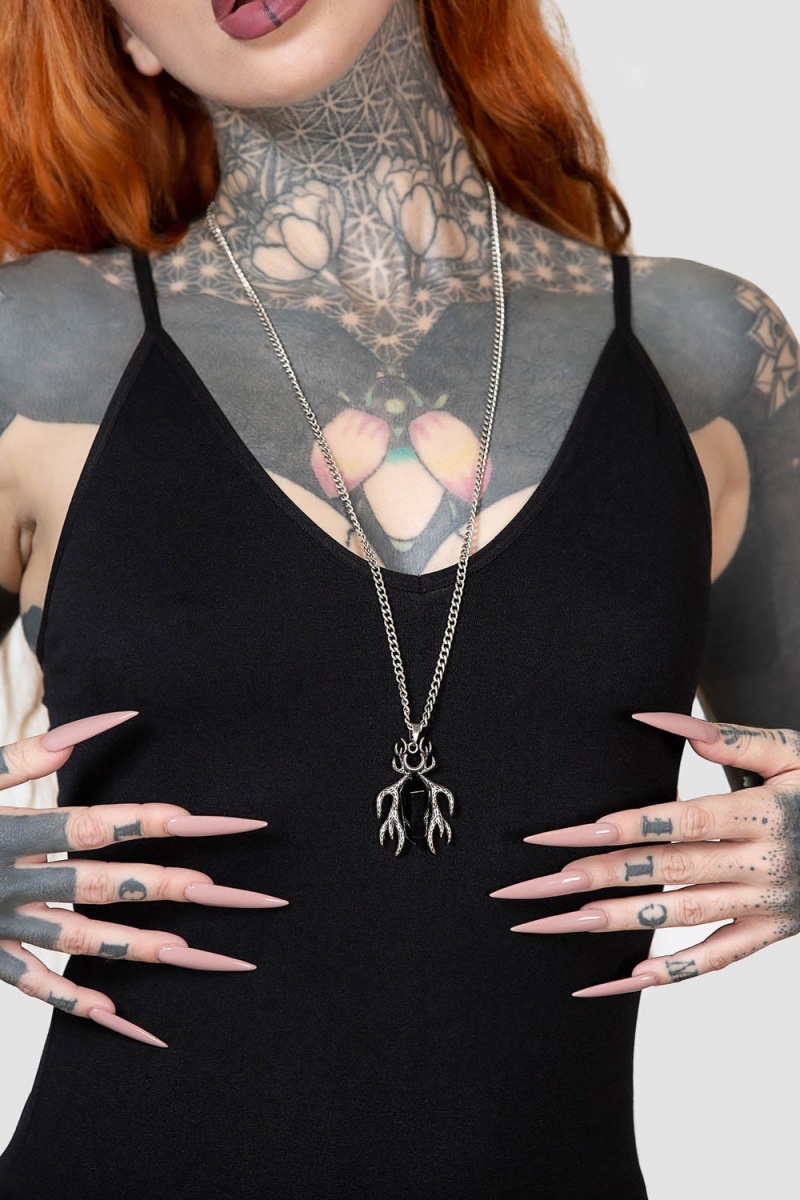 Killstar Astrella Necklace Stříbrné | WHSOKP-123