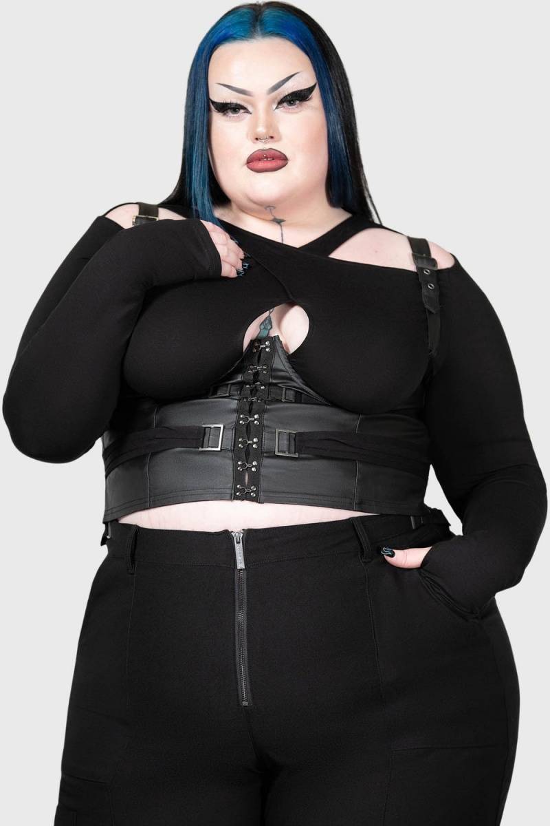 Killstar Atacama's Void Corset [PLUS] Černé | KFRSUV-543