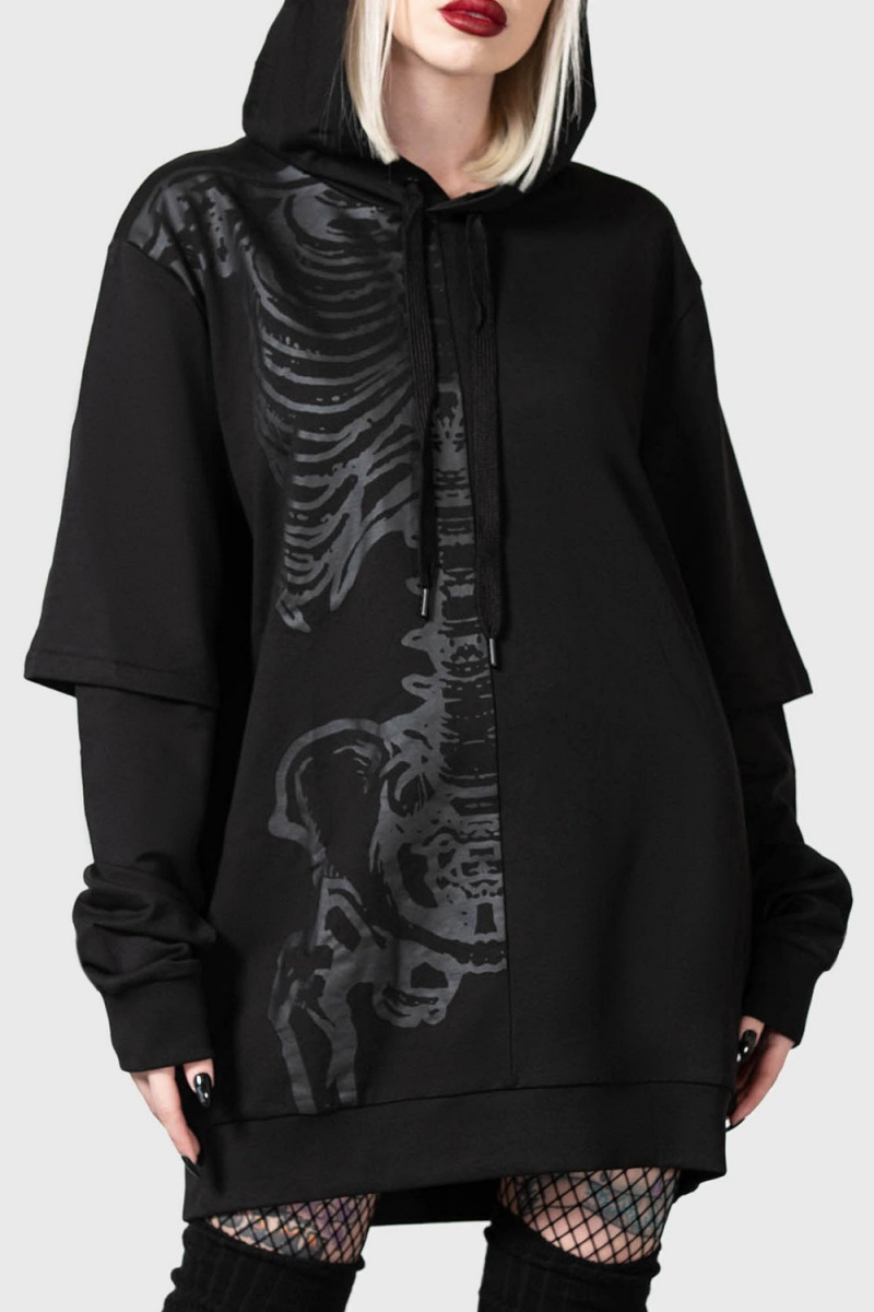 Killstar Bad2the Hoodie Černé | TOQSPE-684