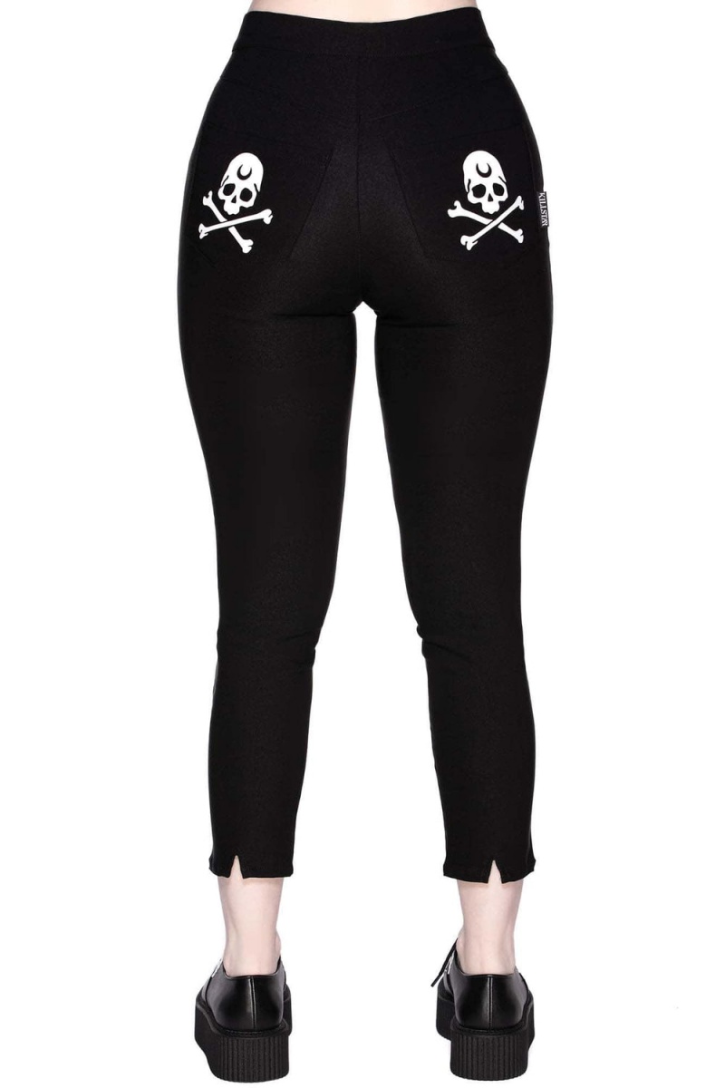 Killstar Bad Baby Capri Pants Černé | CKDJWR-105