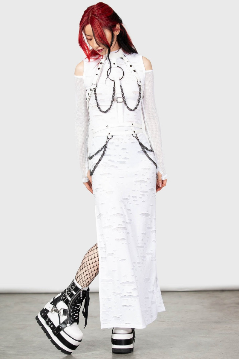Killstar Baphomet Bones Harness Bílé | OFJQDV-862