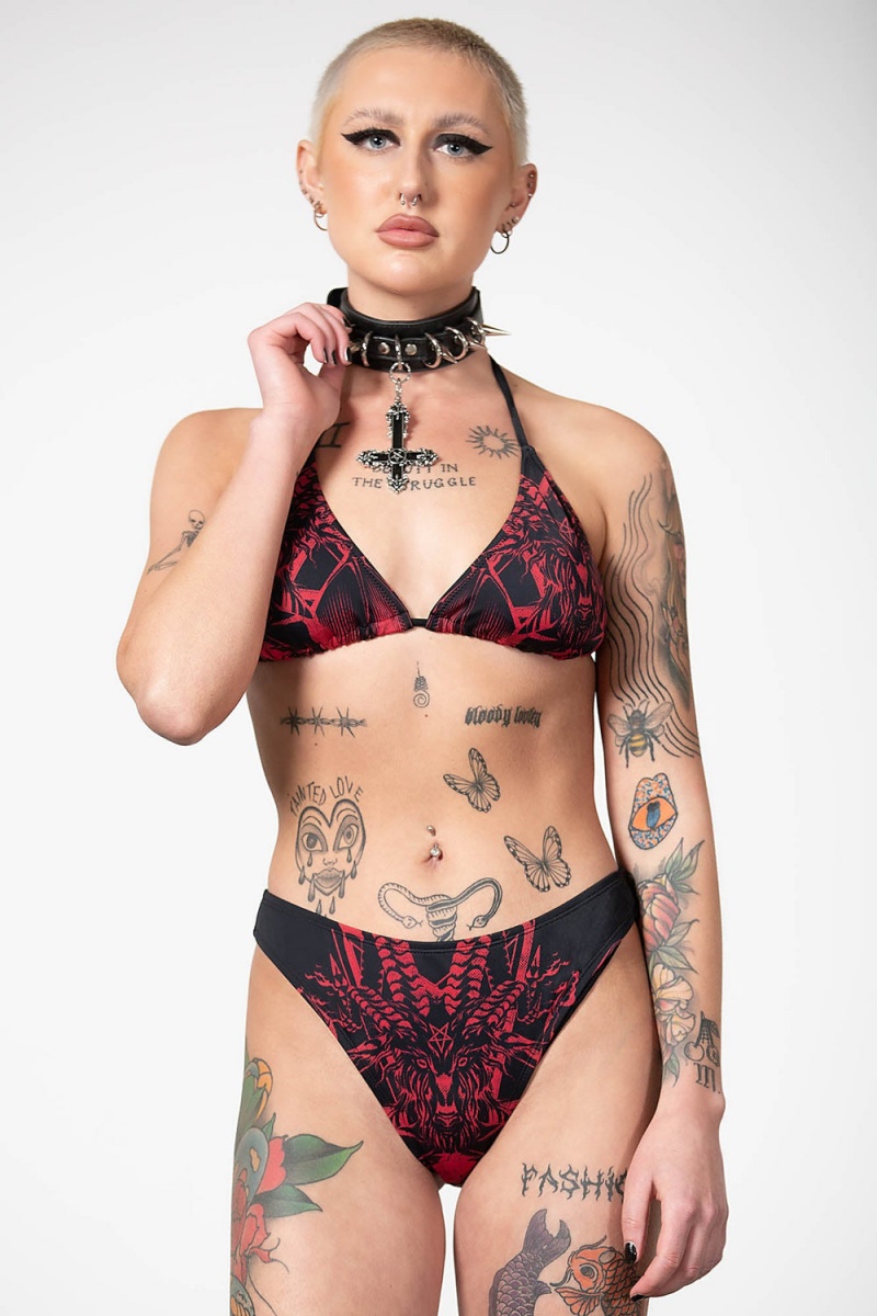 Killstar Beast Babe 2-Piece Swimsuit Černé | EUMOKJ-703
