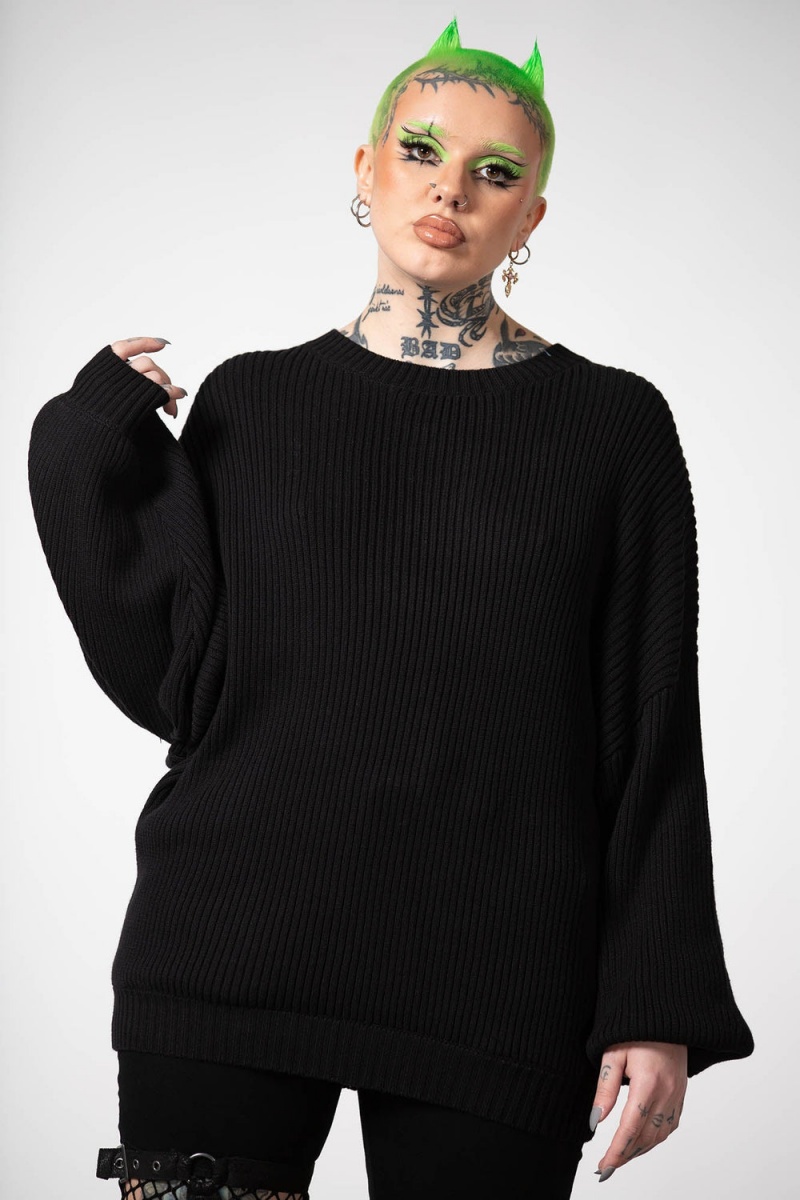 Killstar Belinda II Knit Svetrové Černé | CBJQOH-537