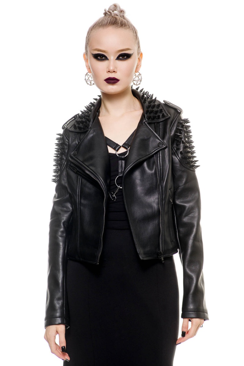 Killstar Black Magic Cyklistické Jacket Černé | OVMBHI-174