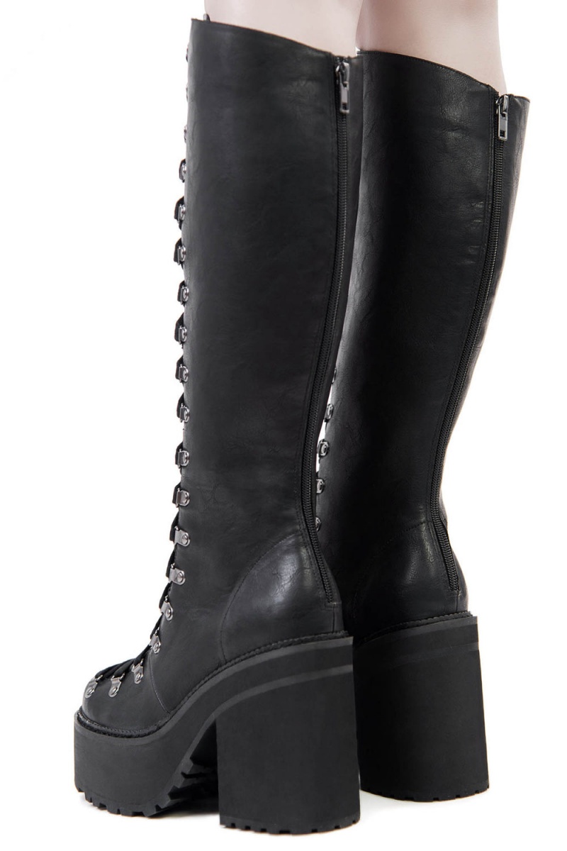 Killstar Bloodletting Knee-High Boots Černé | EPJCIU-791