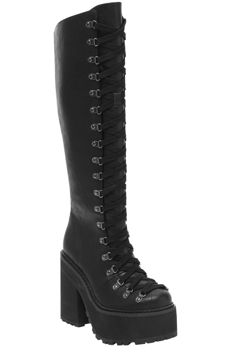 Killstar Bloodletting Knee-High Boots Černé | EPJCIU-791
