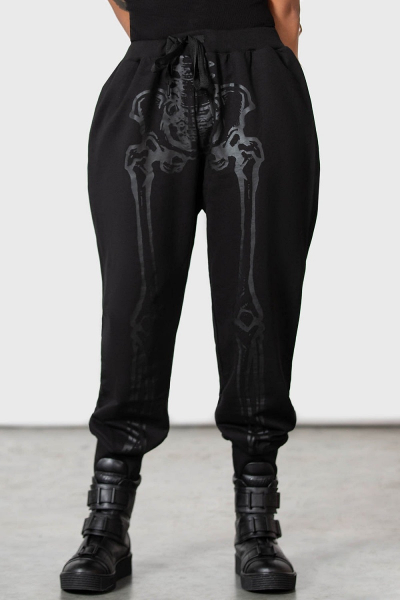 Killstar Bone Idle Joggers Černé | AEXHPJ-893