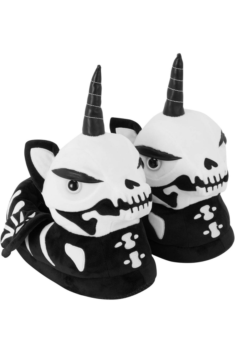 Killstar Bone Myth Slippers Černé | PWLDSY-319