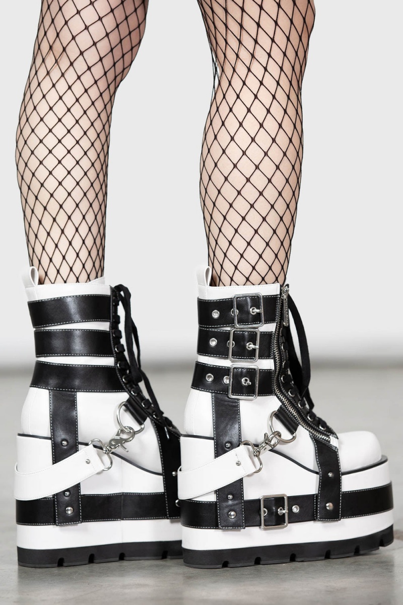 Killstar Bone Stomper Boots Černé | OXSQZH-287