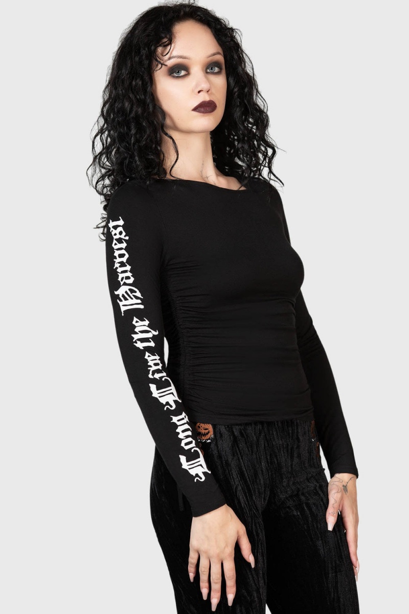 Killstar Bone To Pick Top Černé | EJXFCV-896