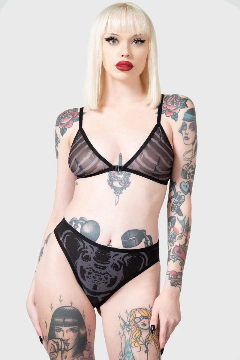 Killstar Boneyard Panty Černé | HTVCPO-642