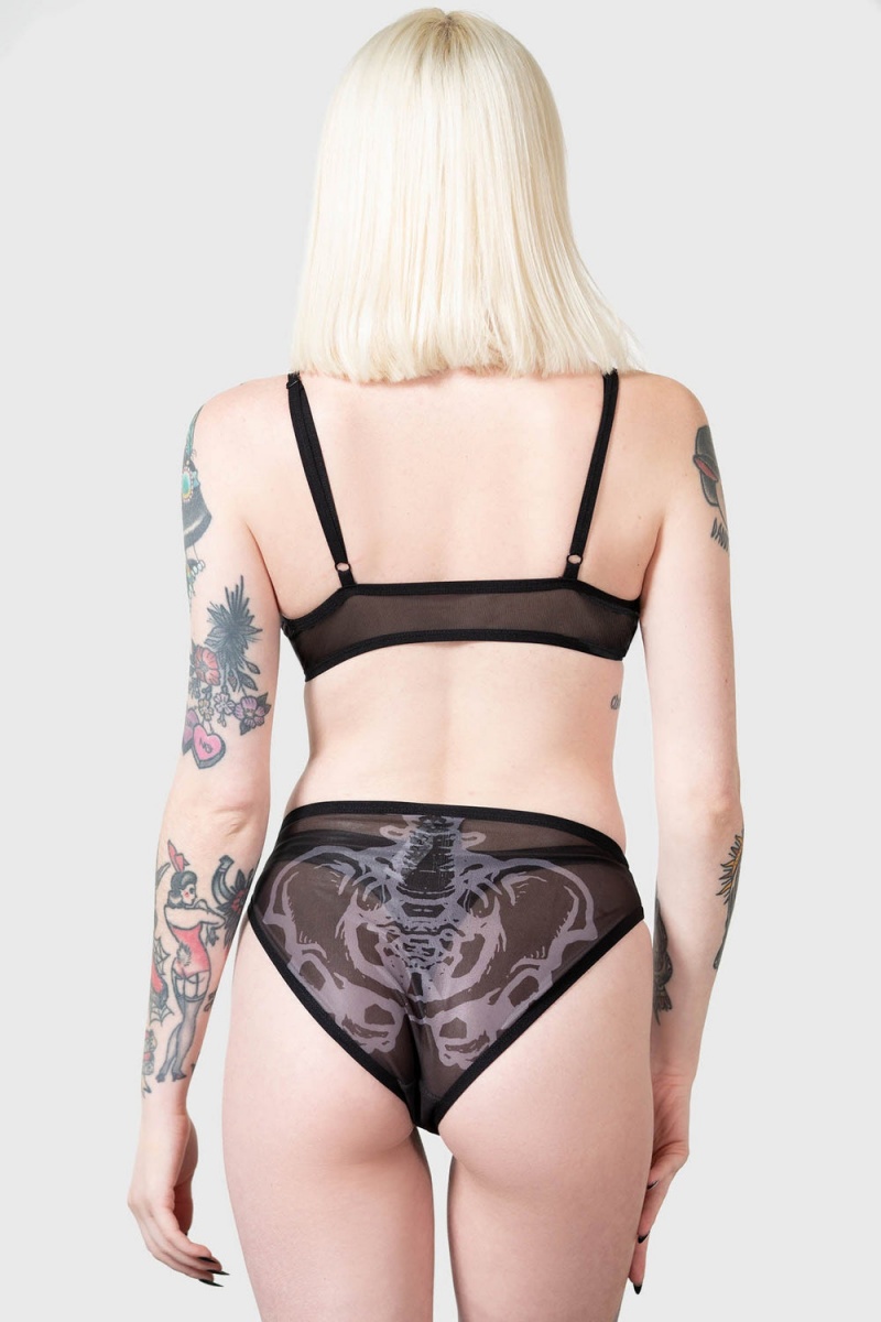 Killstar Boneyard Panty Černé | HTVCPO-642