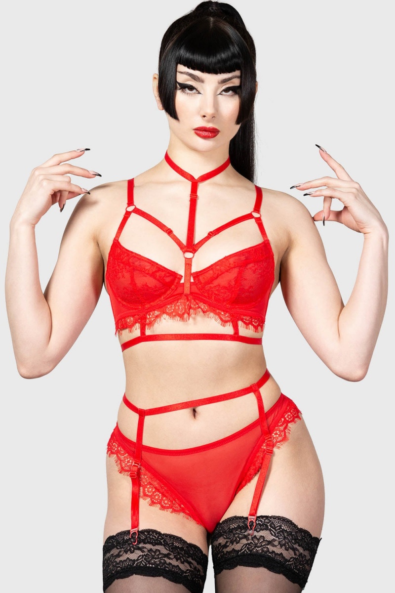 Killstar Bound Eloquence Panty Červené | YZMTGR-037