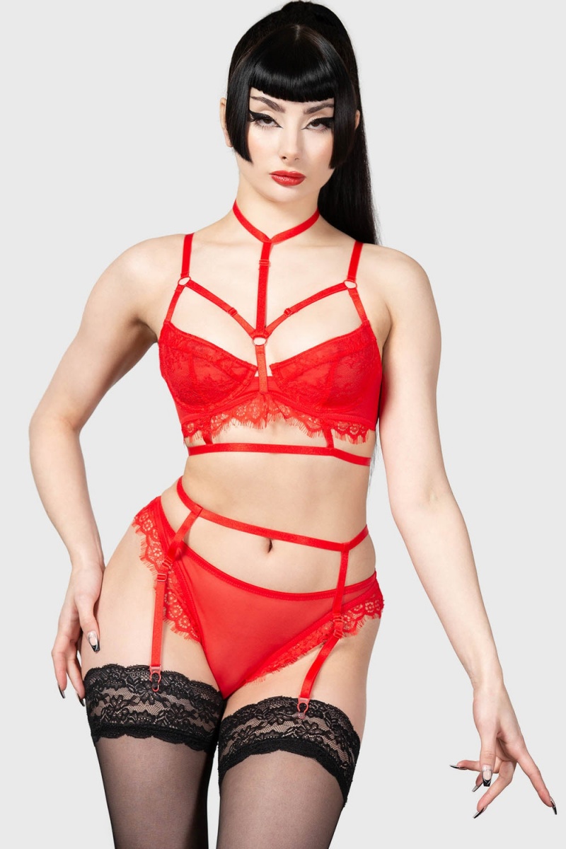 Killstar Bound Eloquence Panty Červené | YZMTGR-037