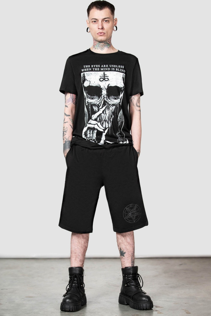 Killstar Breaking Point Longline Shorts Černé | NWLXUP-124