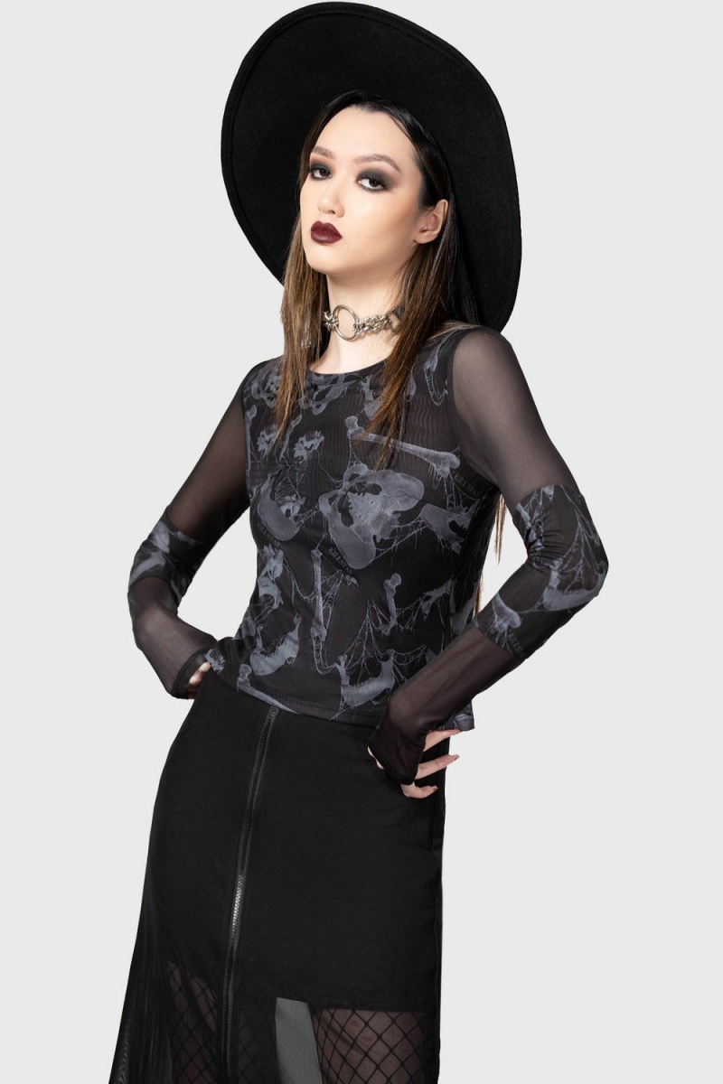 Killstar Bright Light Long Sleeve Top Černé | VYUGID-831