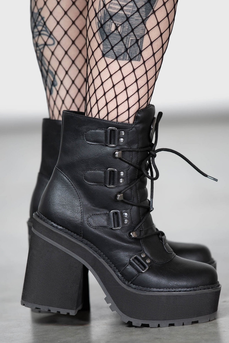 Killstar Broom Rider Boots [B] Černé | ZUODAT-826