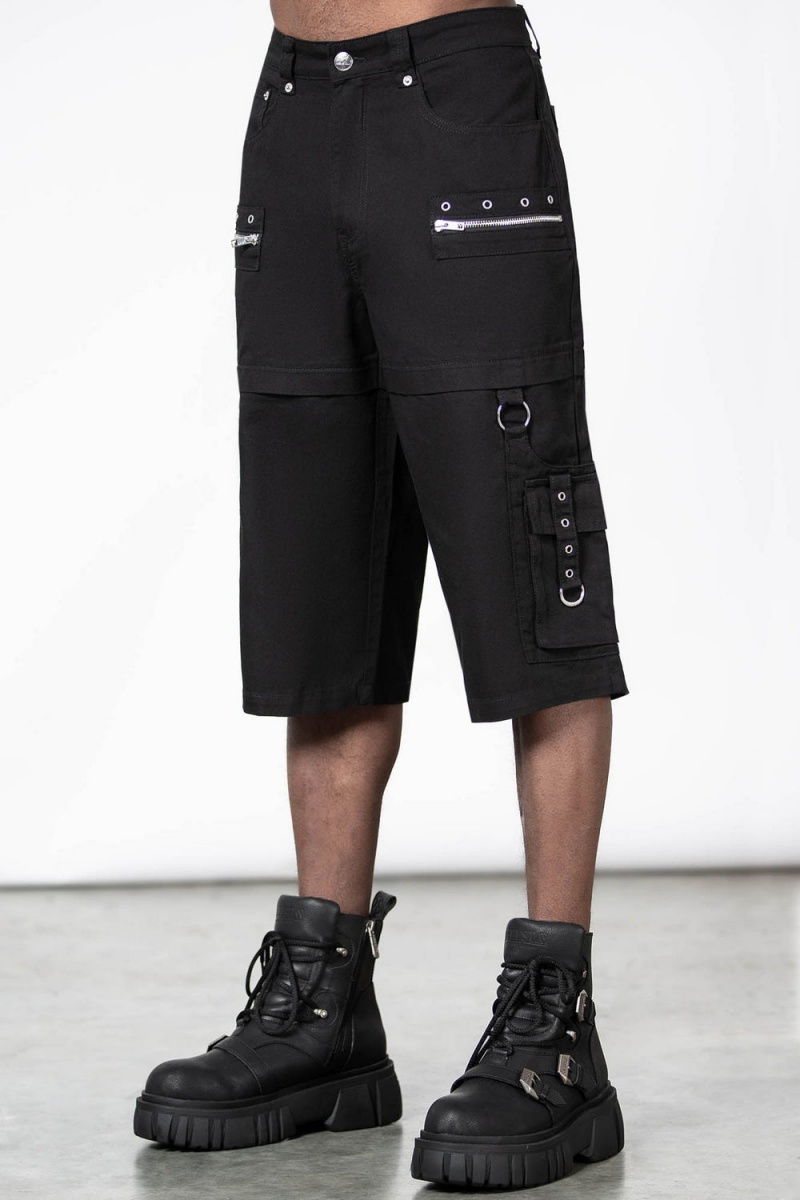 Killstar Bust Out Cargo Shorts Černé | LTMHCG-103