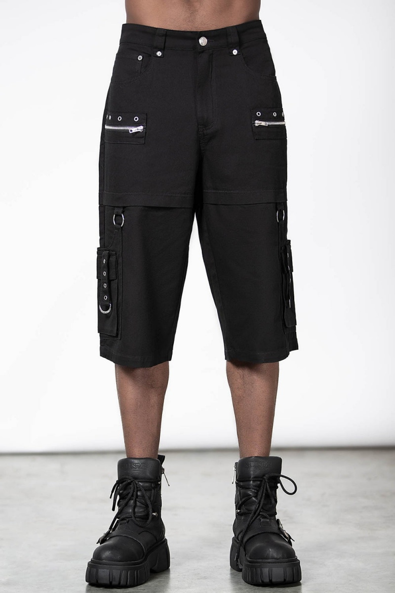 Killstar Bust Out Cargo Shorts Černé | LTMHCG-103