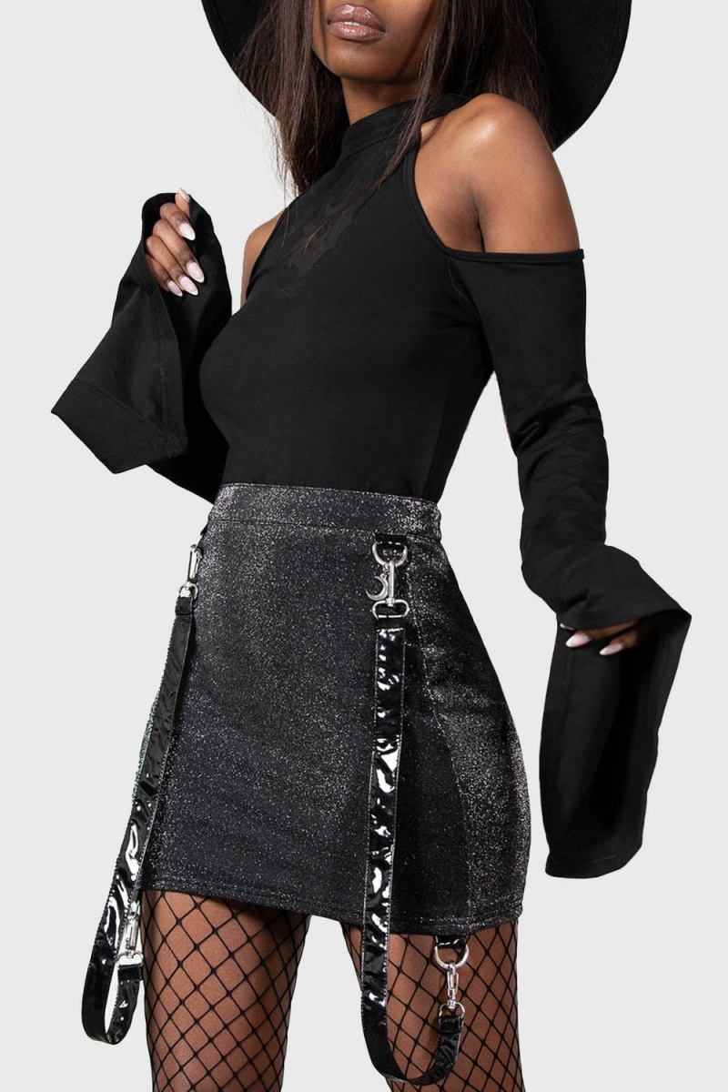 Killstar Carmilla Mini Skirt Černé | PHJQKY-782