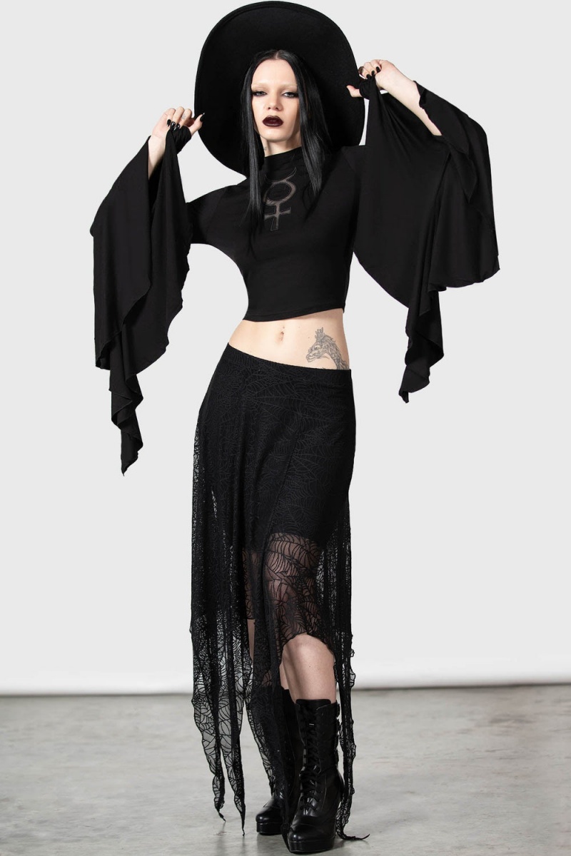 Killstar Caroline Skirt Černé | JHPTOG-285