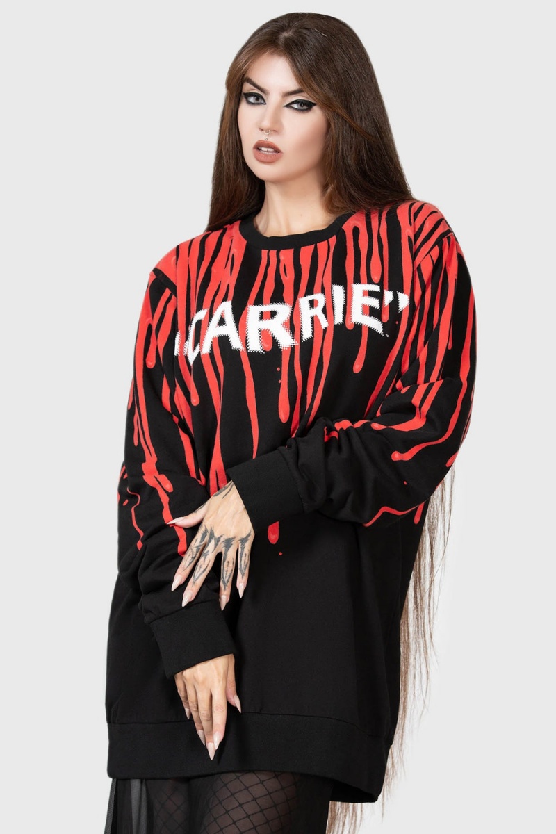 Killstar Carrie Sweatshirt Černé Červené | PELVRI-085
