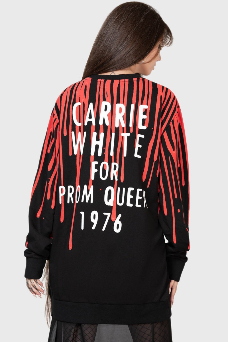 Killstar Carrie Sweatshirt Černé Červené | PELVRI-085