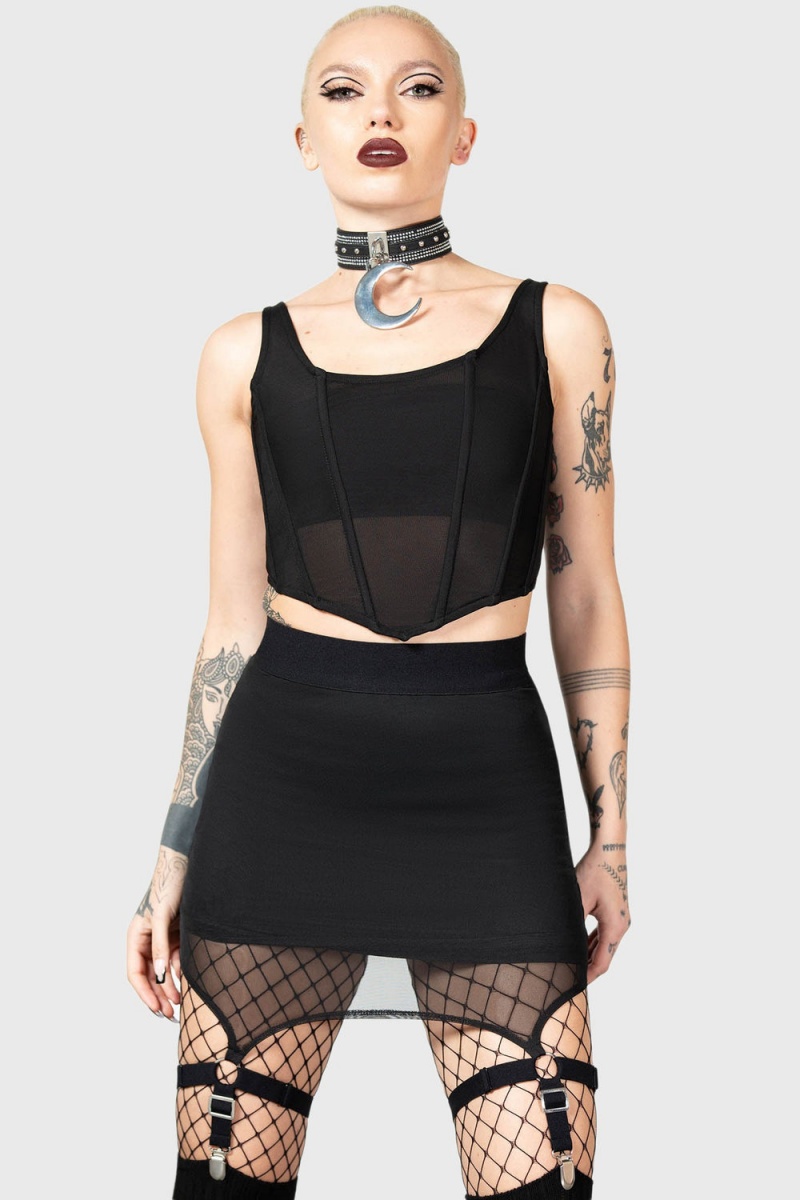 Killstar Cassandra Mini Skirt Černé | FWBUCN-356