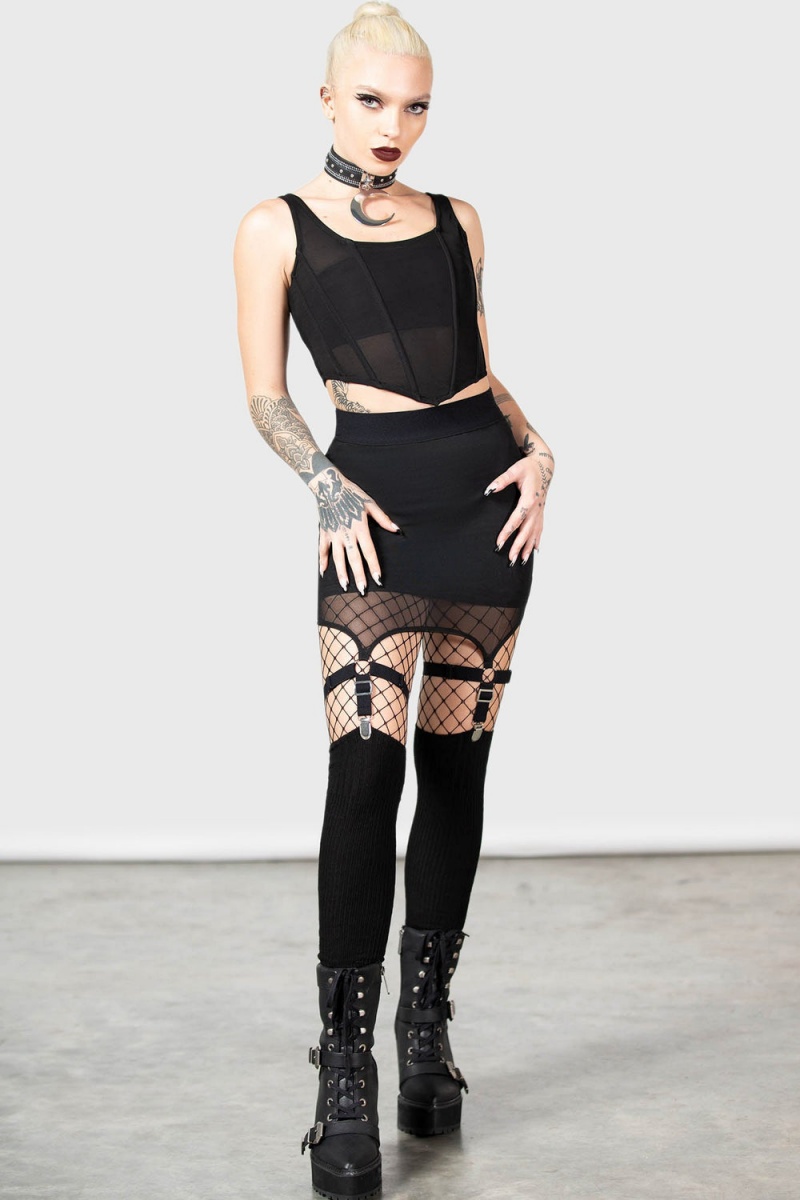 Killstar Cassandra Mini Skirt Černé | FWBUCN-356