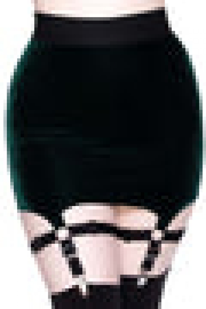 Killstar Cassandra Velvet Mini Skirt [EMERALD] Zelene | IZBGLV-159
