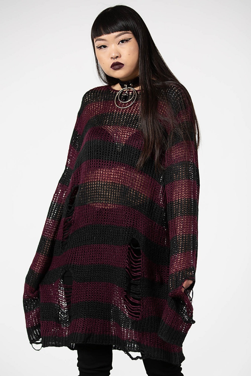 Killstar Cassius Knit Svetrové Fialové | GOVXIJ-435