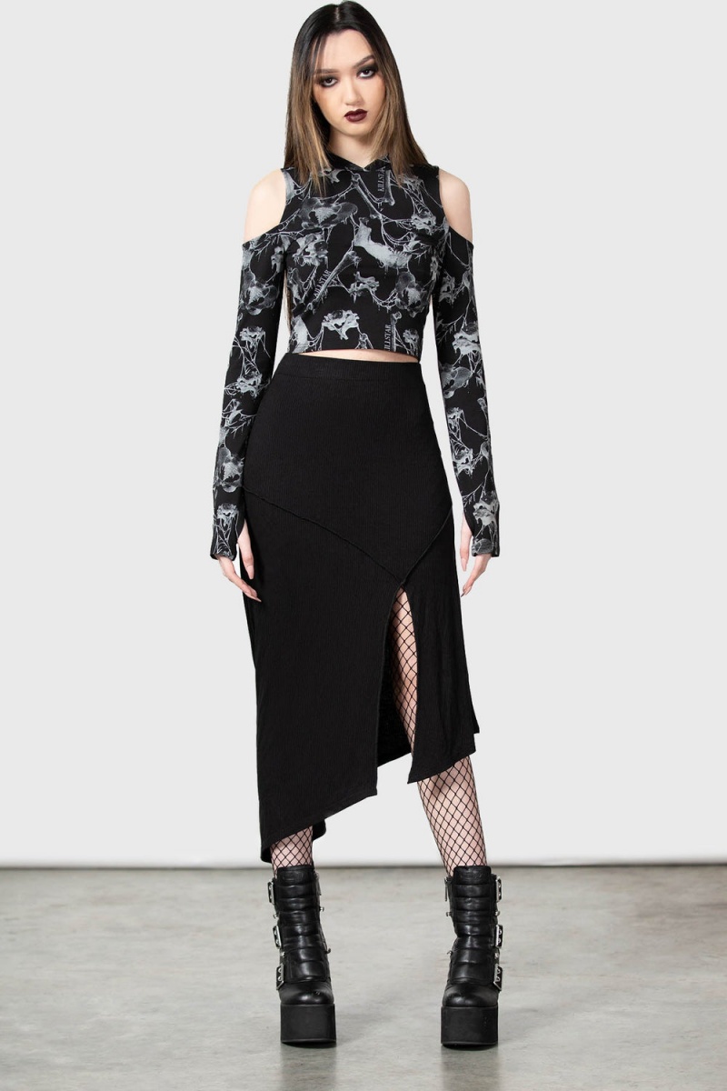 Killstar Catacombs Creatures S Kapucí Top Černé | QAEXDN-145