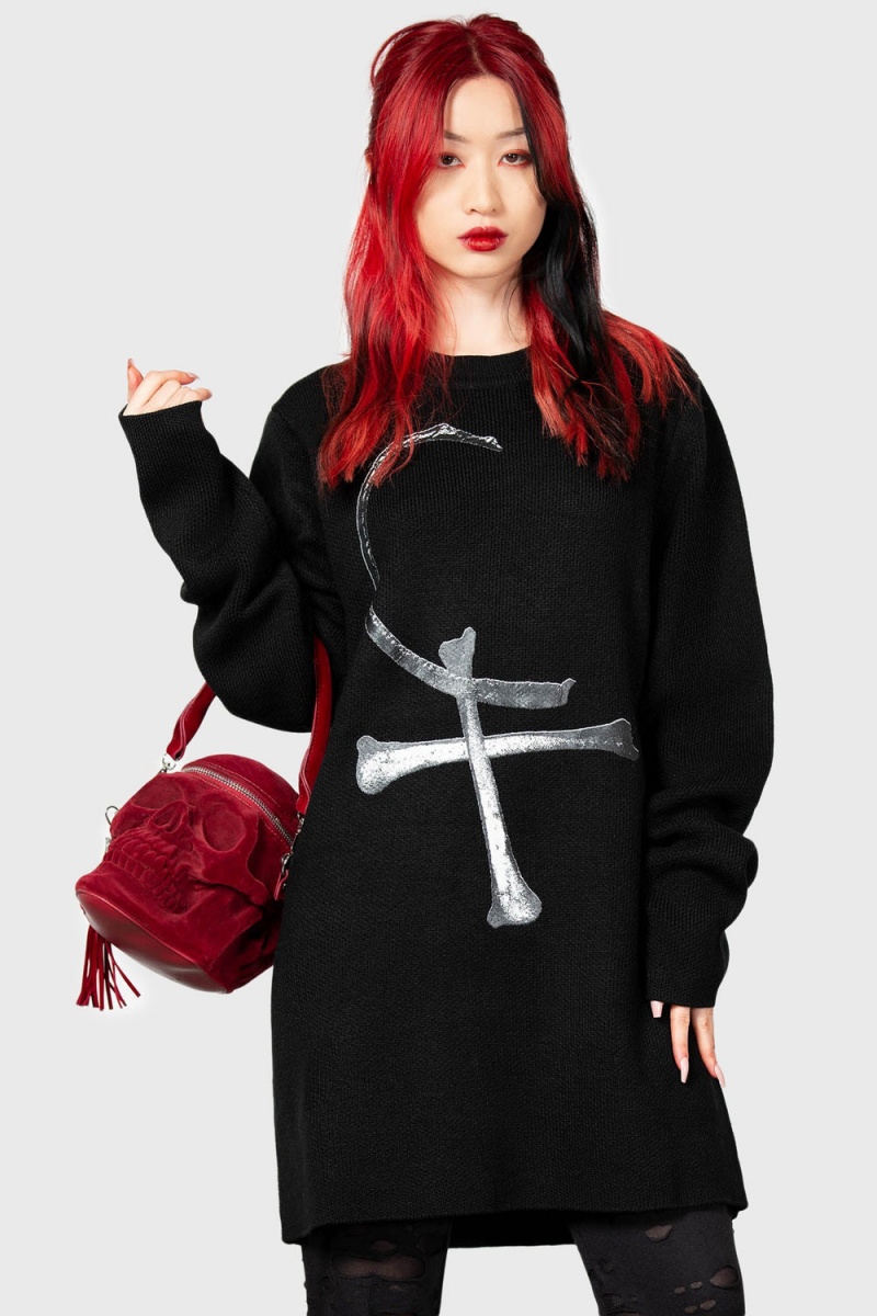 Killstar Catacombs Harvest Svetrové Černé | AMOGDN-207