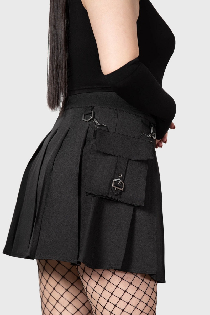 Killstar Chaos Theory Skirt Černé | FODWUN-451